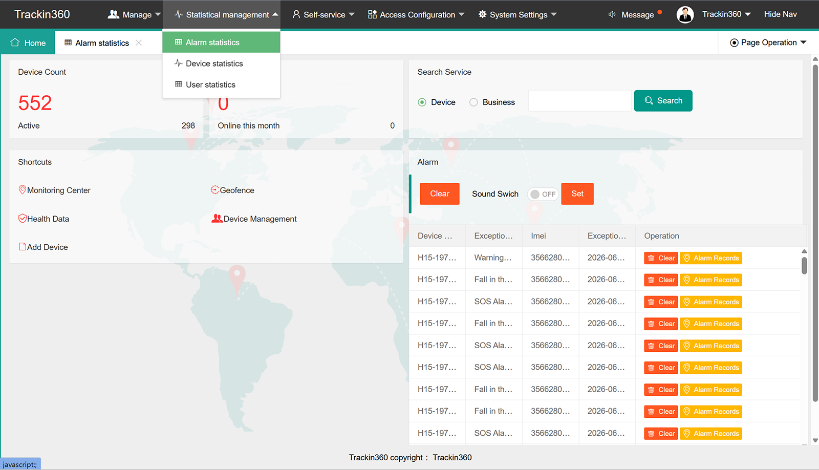 Free Trackin360 GPS tracking platform statistical management Free Trackin360 GPS tracking platform statistical management