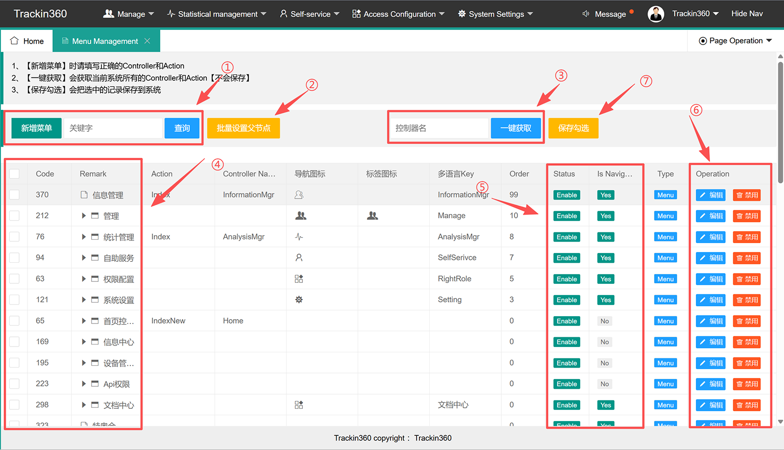 Free Trackin360 GPS tracking platform menu management Free Trackin360 GPS tracking platform menu management